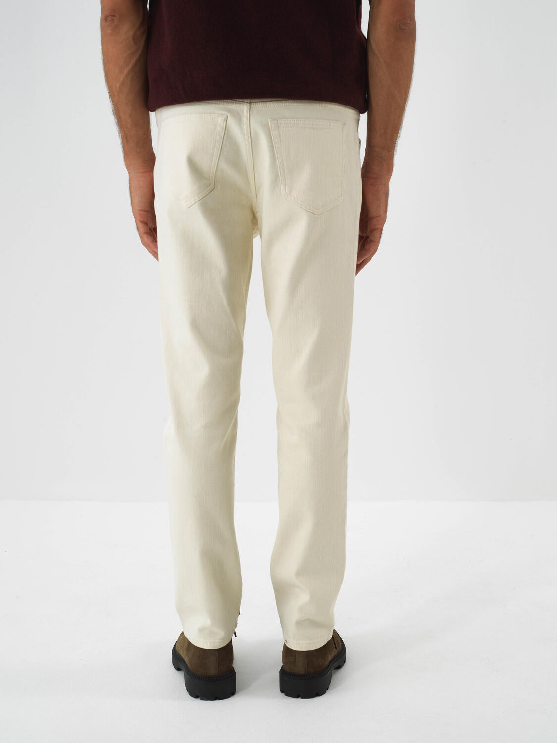 Xint Off.White Natural Cotton Textured Slim Flit Denim Trousers