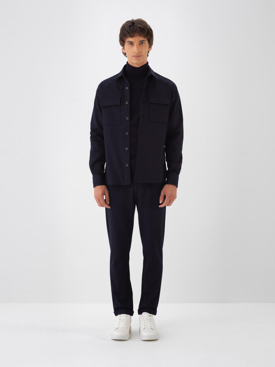 Xint Cotton Navy Shirt Jacket