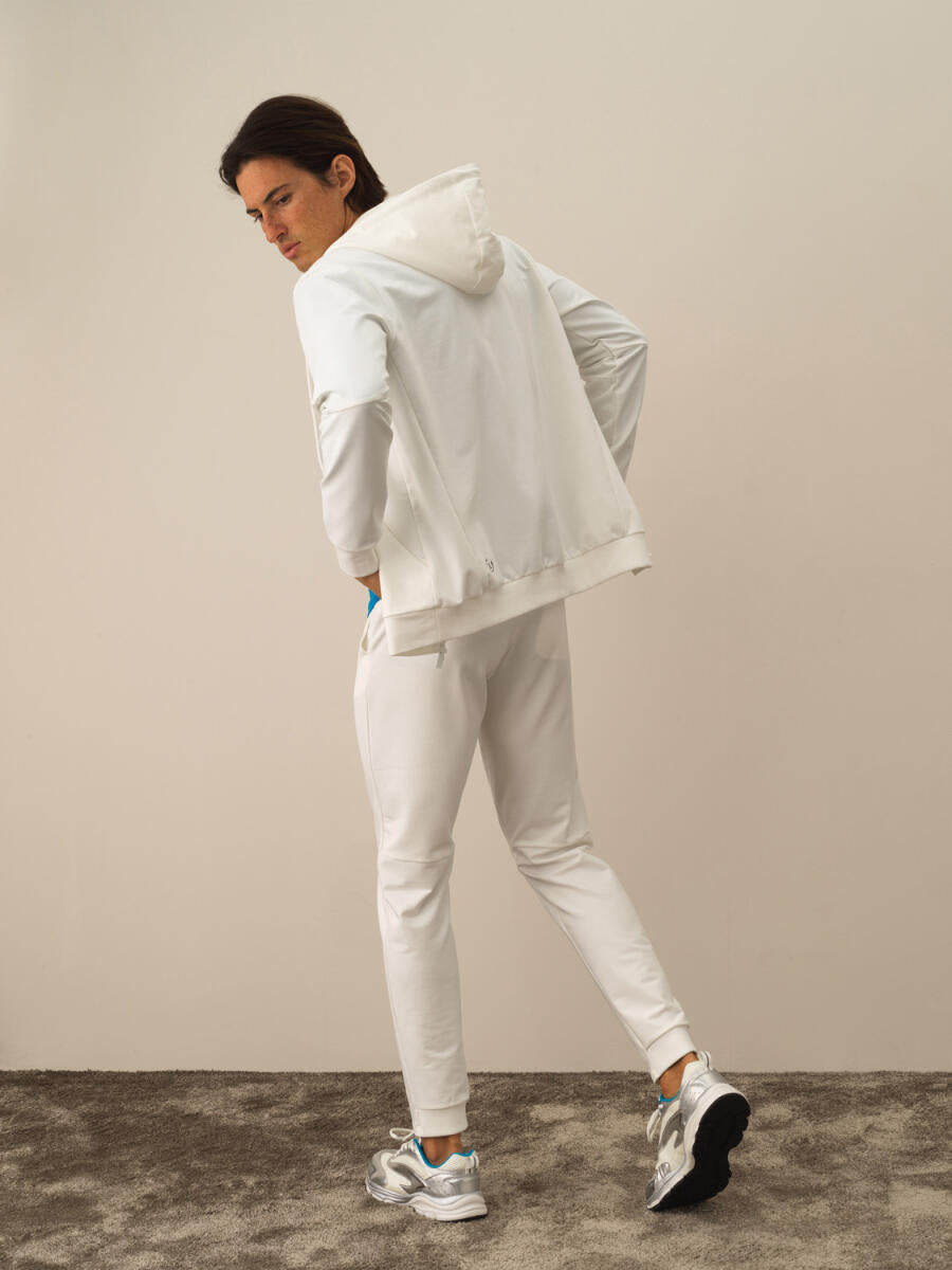 Xint Slim Fit Hooded White Jacket