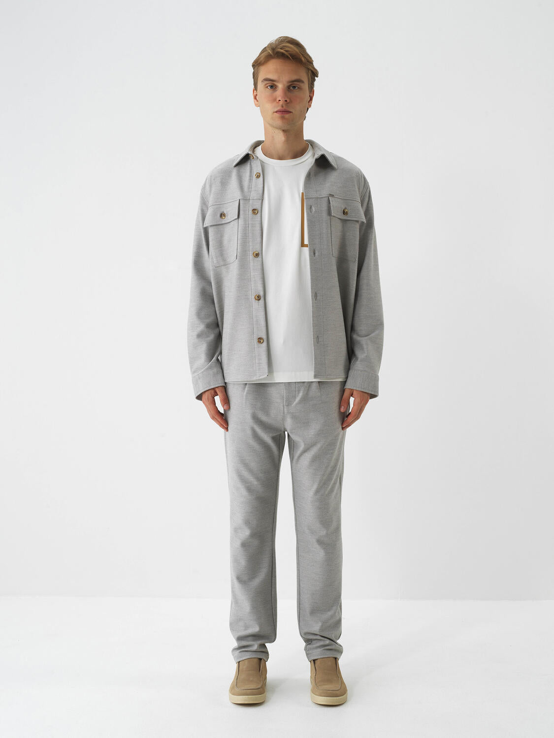 Xint Grey Flexible Textured Regulat Fit Jogger Pant