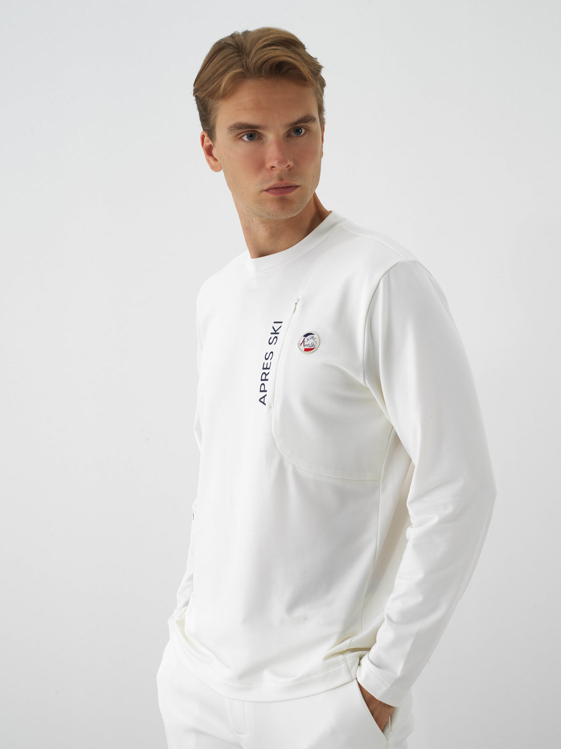 Xint Offwhite Flexible Textured Regular Fit Sweater