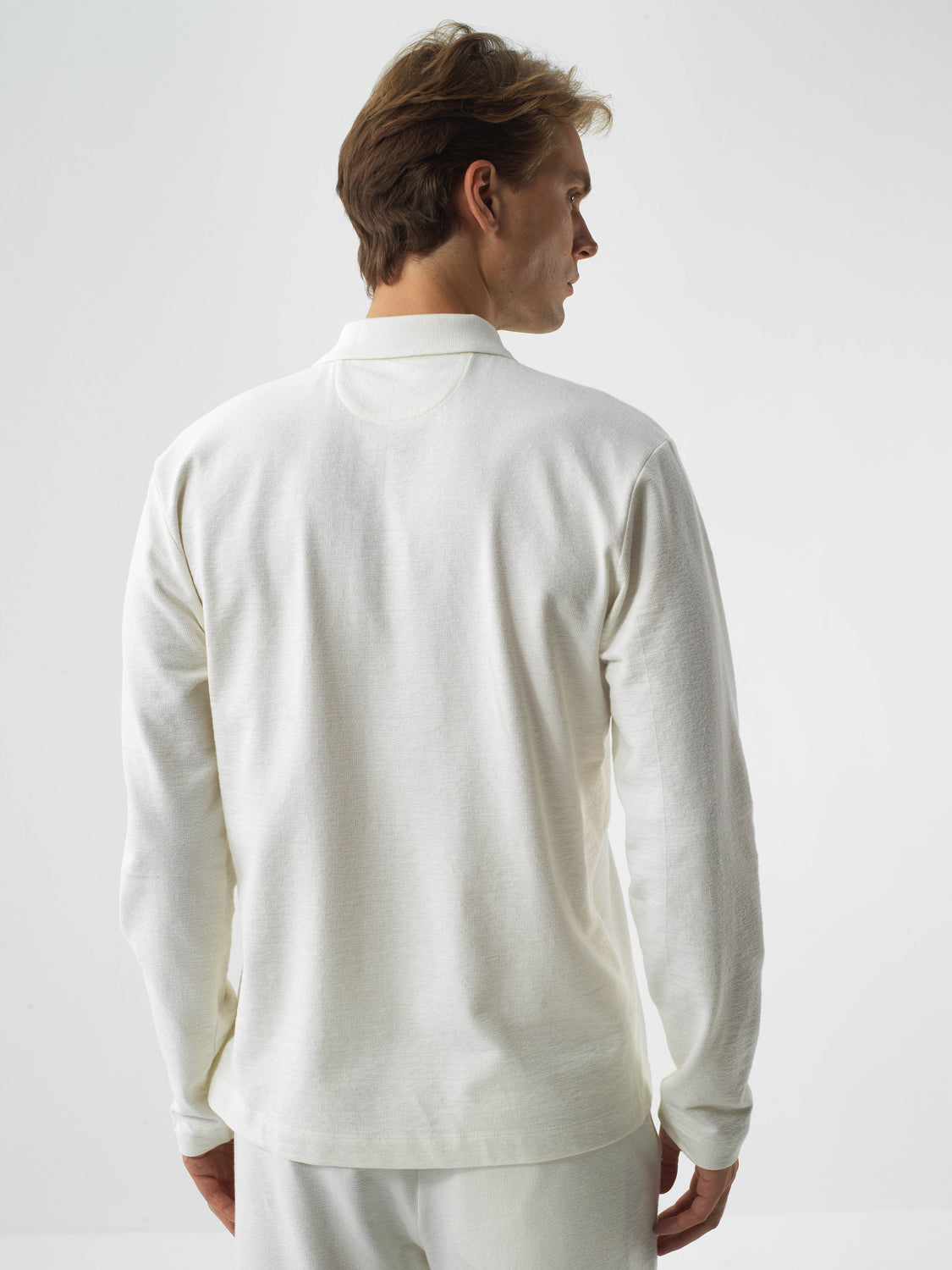 Xint Offwhite Cotton Textured Regular Fit Polo