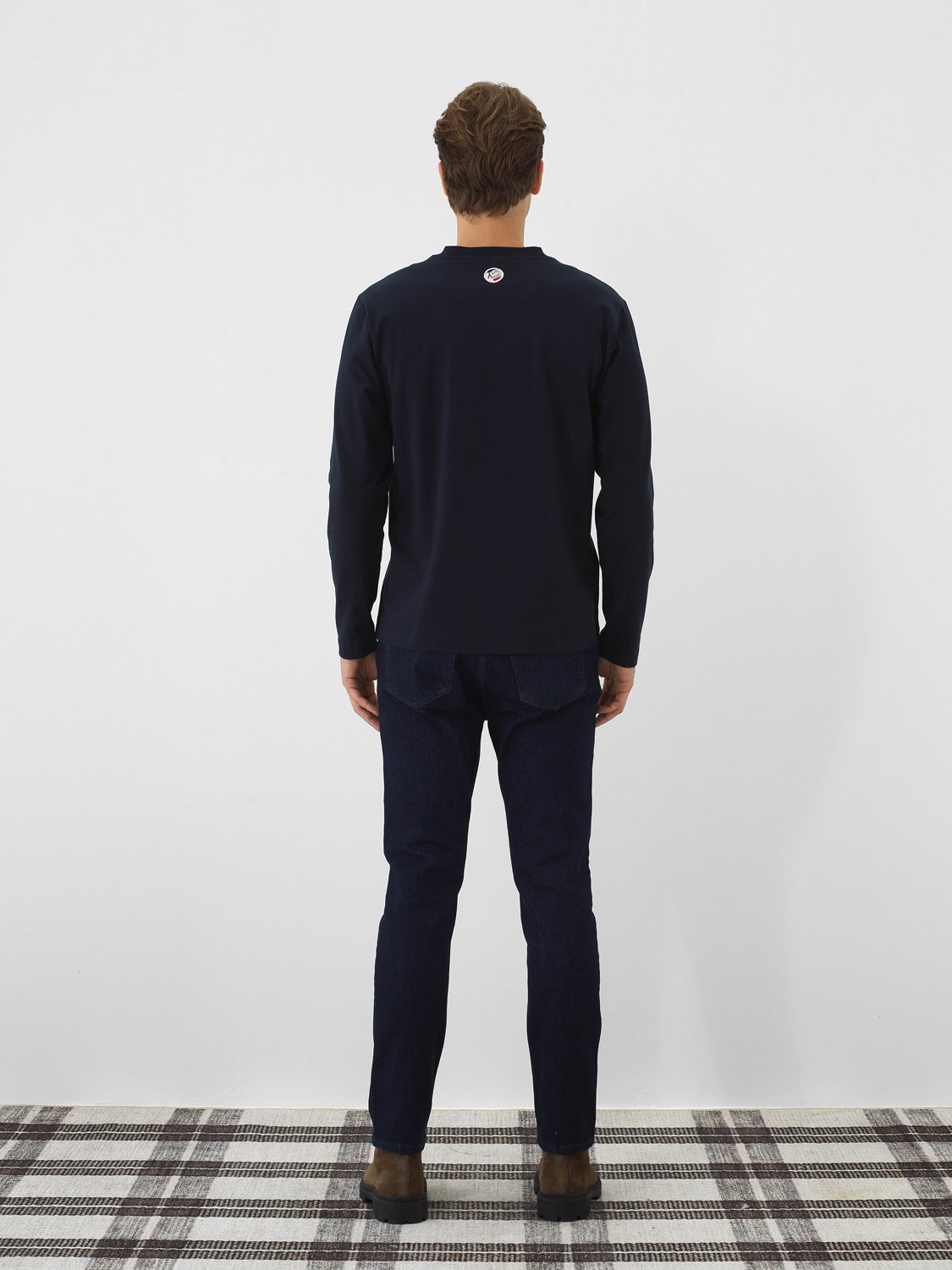Xint Navy Cotton Long Sleeve Regular Fit Pullover