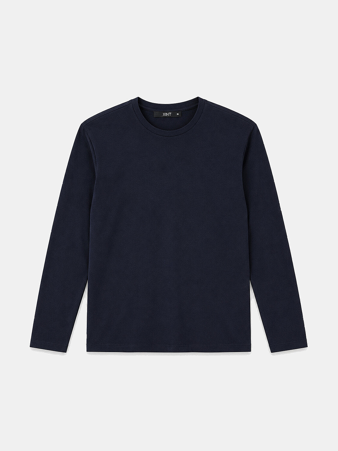 Xint Navy Textured Slim Fit Long Sleeve T-Shirt