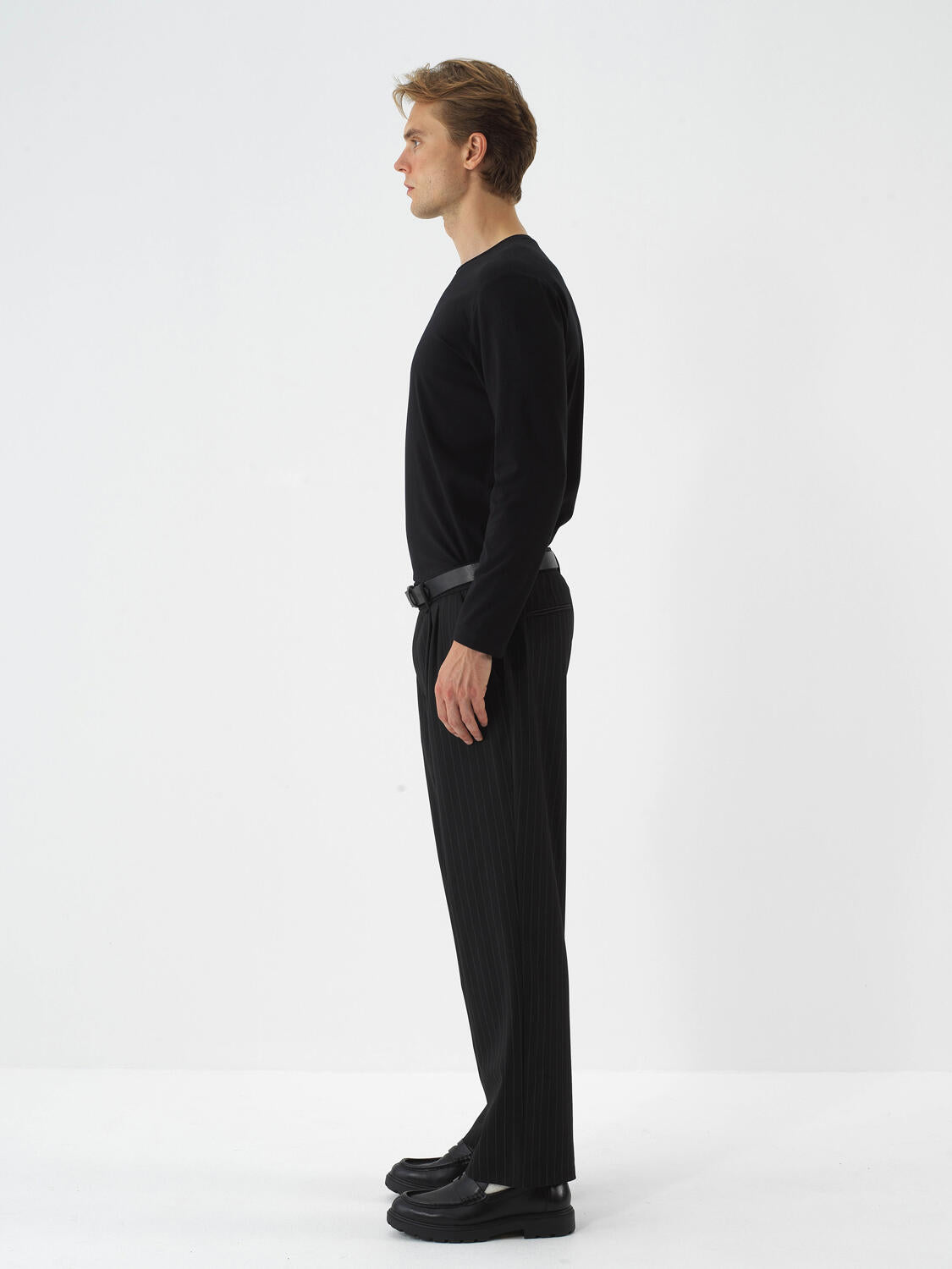 Xint Black Textured Slim Fit Long Sleeve T-Shirt