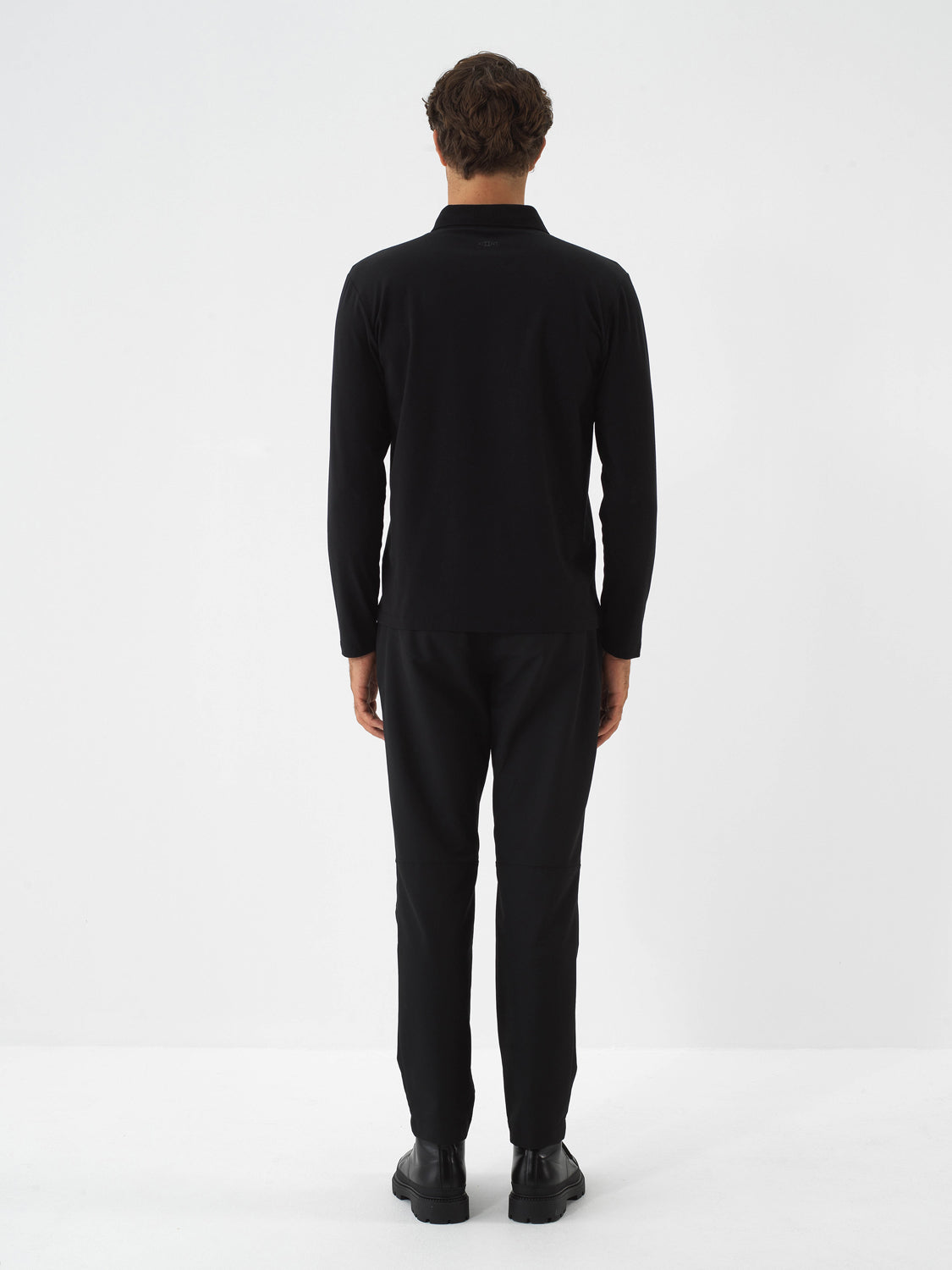 Xint Black Modal Textured Slim Fit Polo