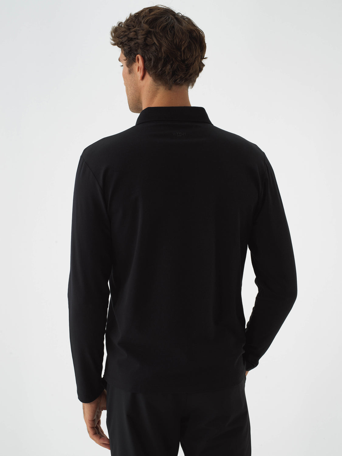 Xint Black Modal Textured Slim Fit Polo