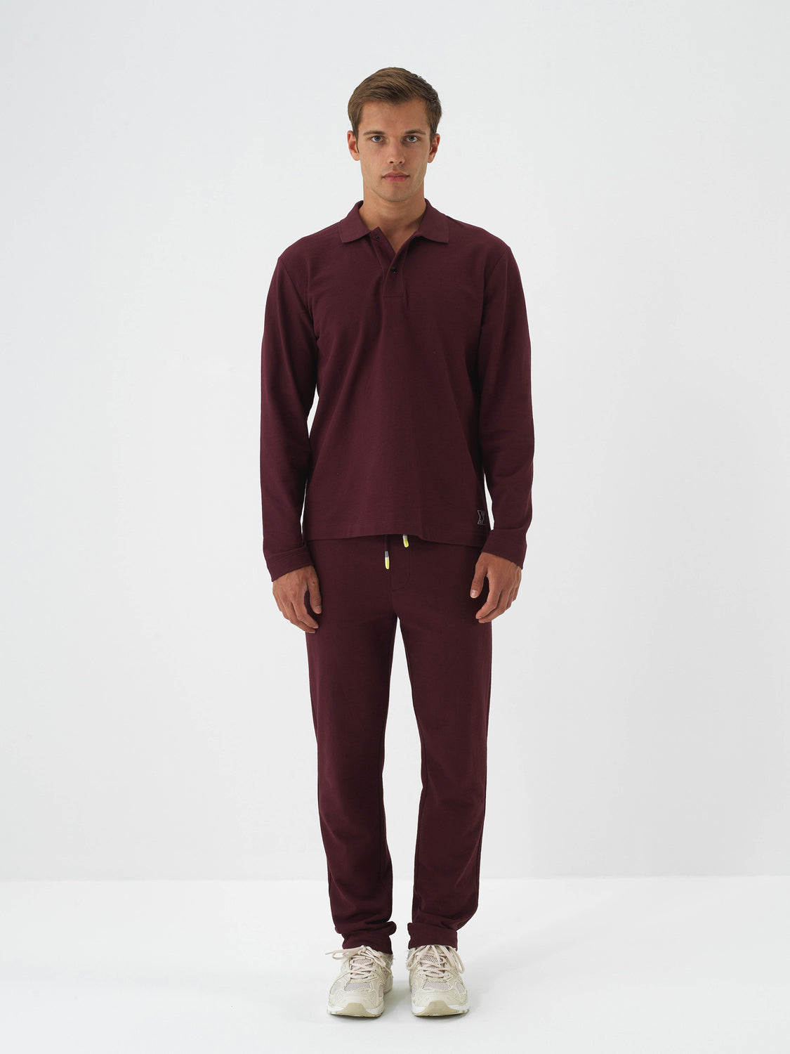 Xint Bordo Cotton Textured Regular Fit Polo