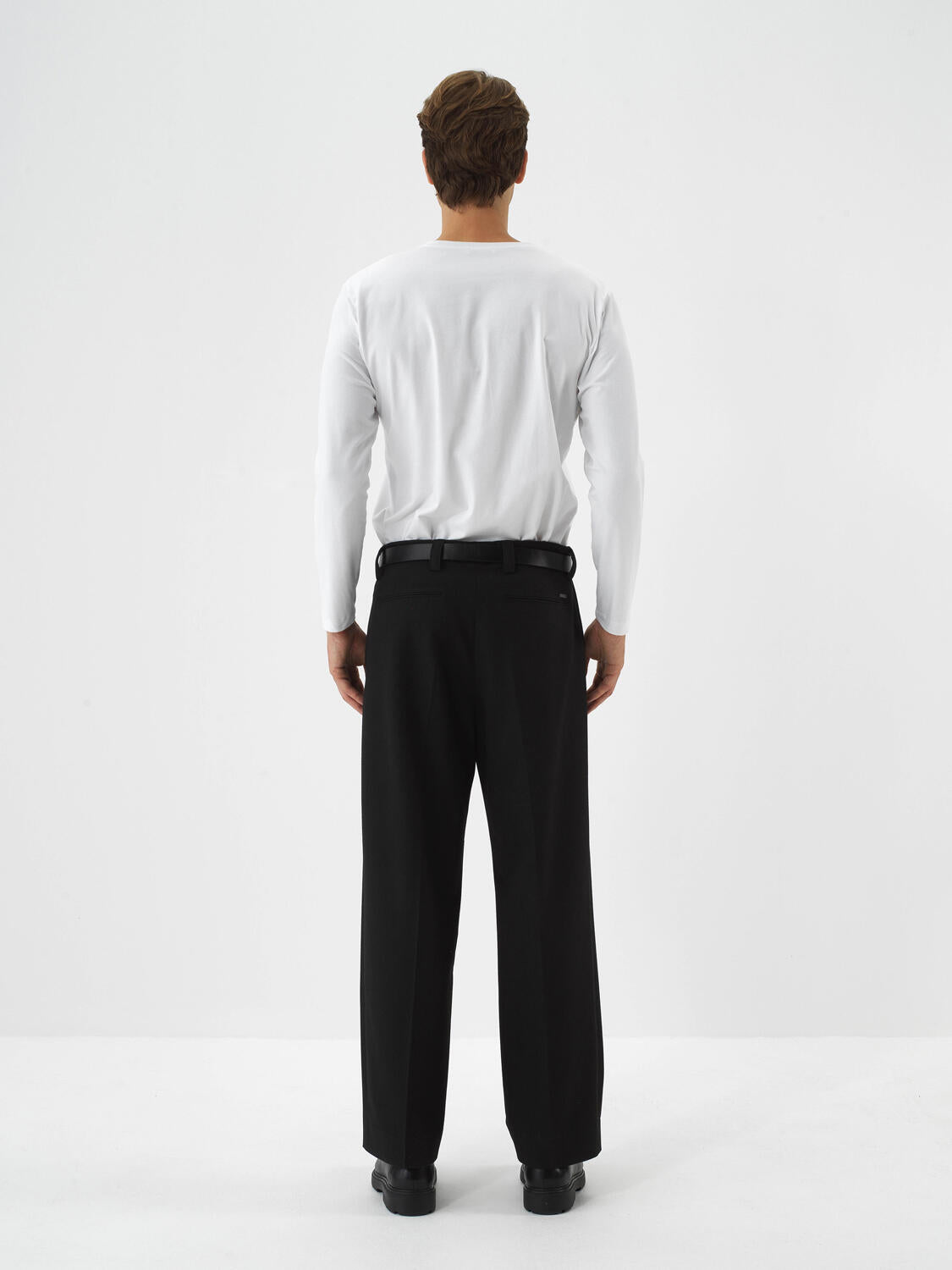 Xint Black Flexible Textured Regular Fit Trousers