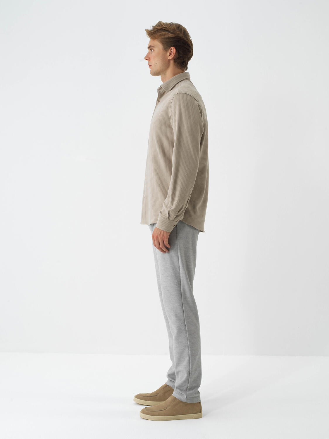 Xint Beige Regular Fit Buttoned Shirt