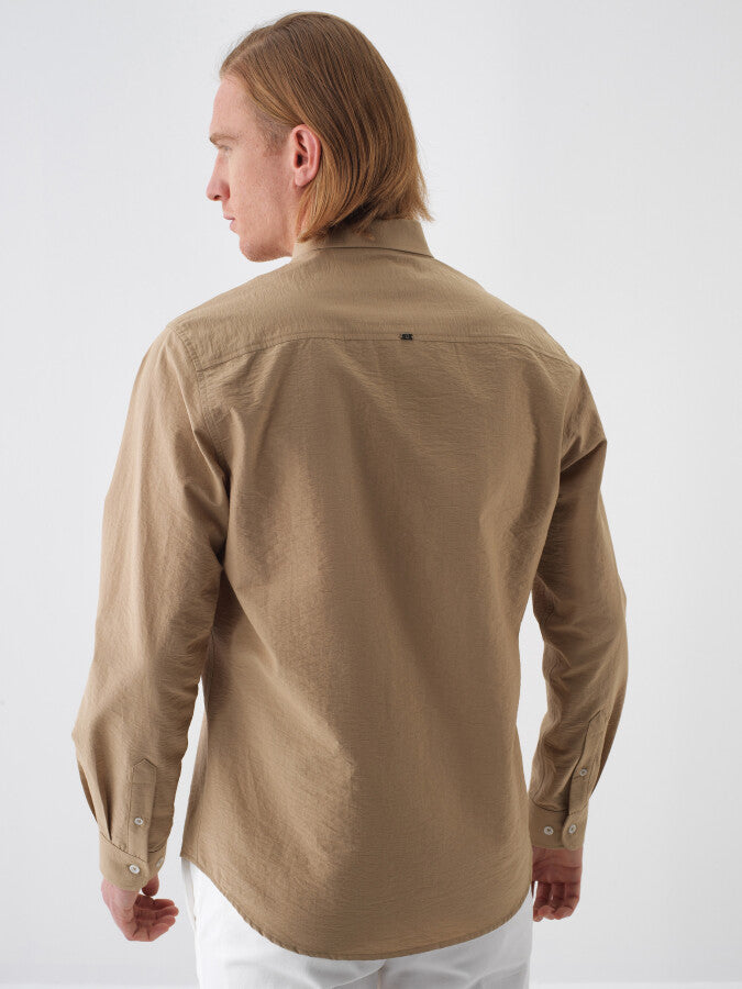 Xint Camel Regular Fit Cotton Shirt