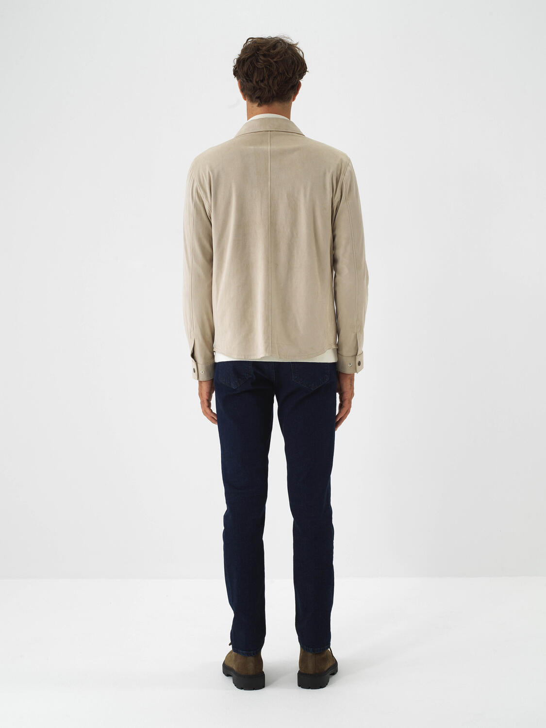 Xint Beige Soft Touch Suede Look Regular Fit Shirt