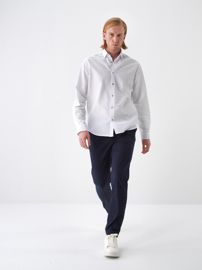 Xint White Regular Fit Cotton Shirt