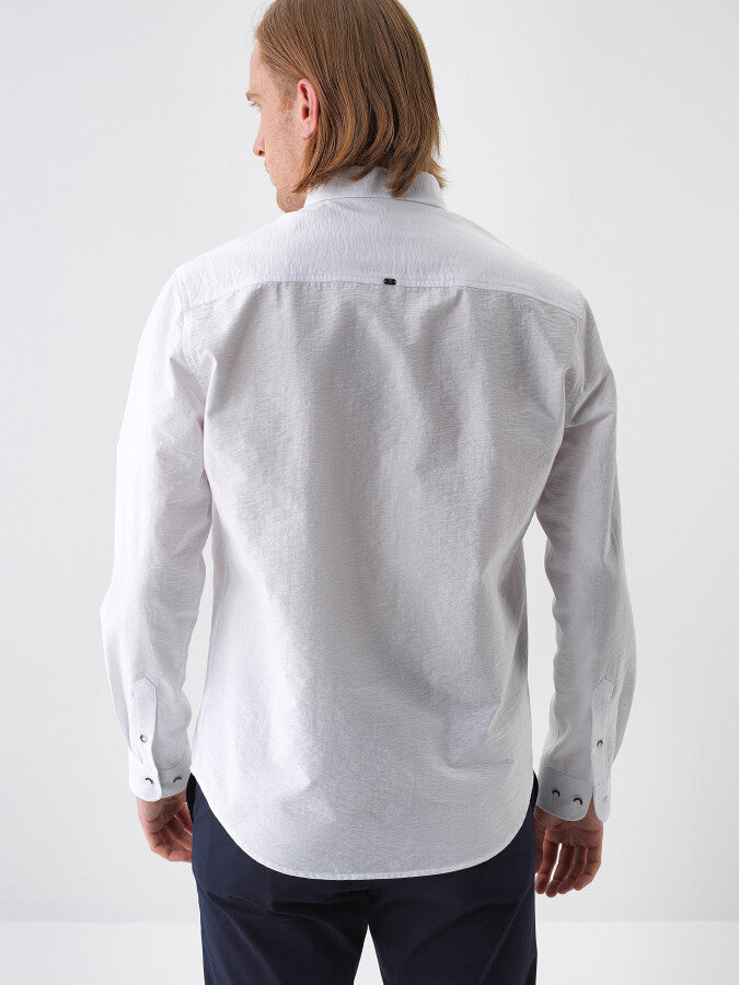 Xint White Regular Fit Cotton Shirt