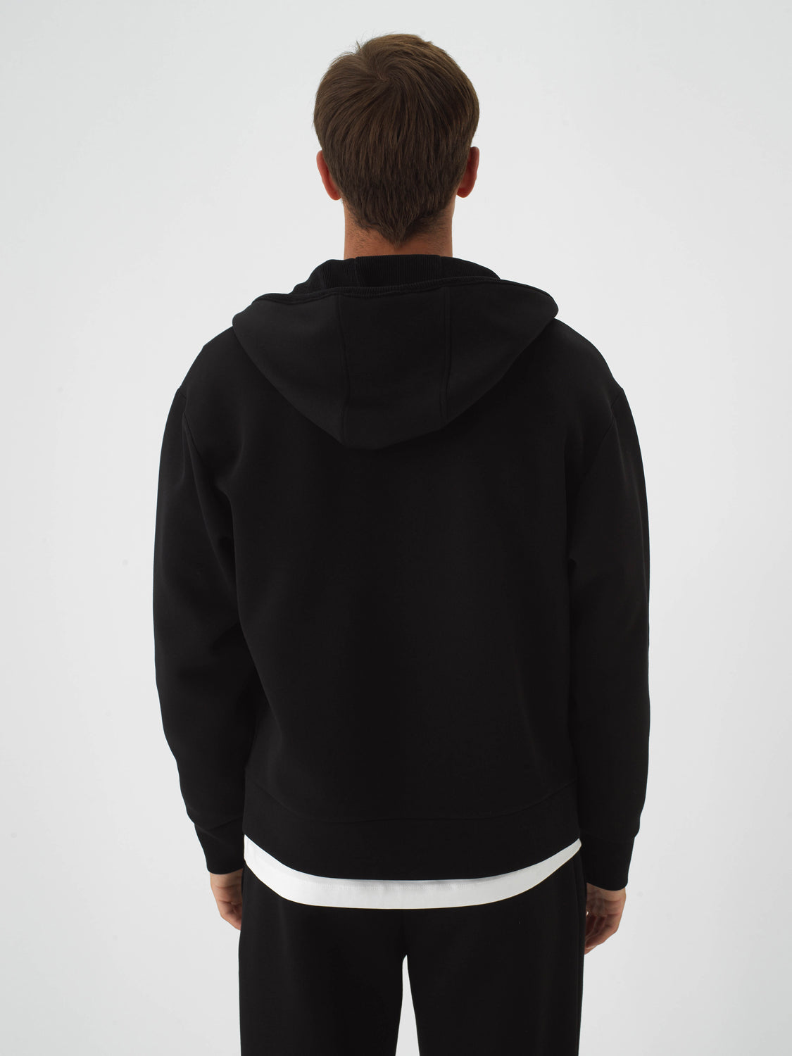 Xint Black Zippered Cotton Hoodie Jacket