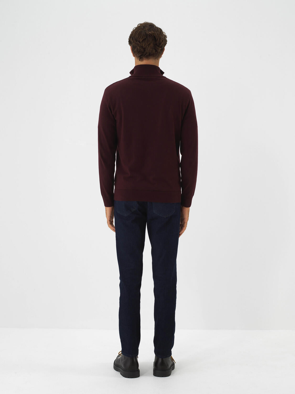 Xint Bordo Cotton Textured Regular Fit Sweater