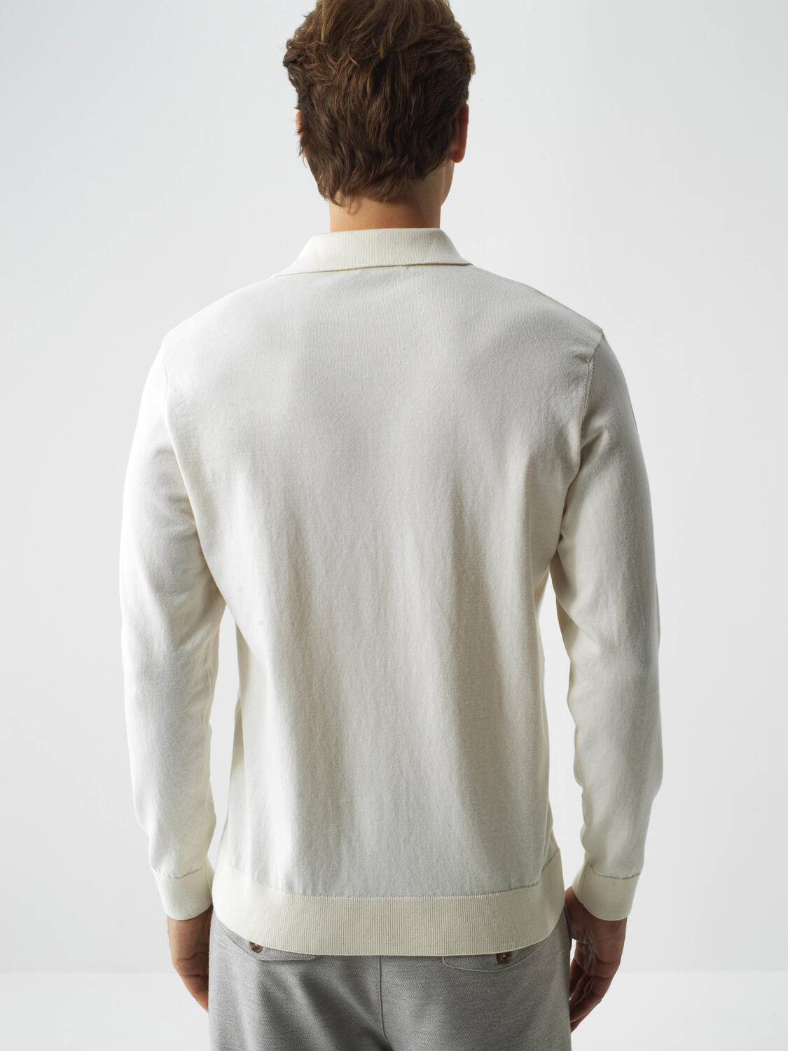 Xint Off.White Cotton Textured Regular Fit Sweater