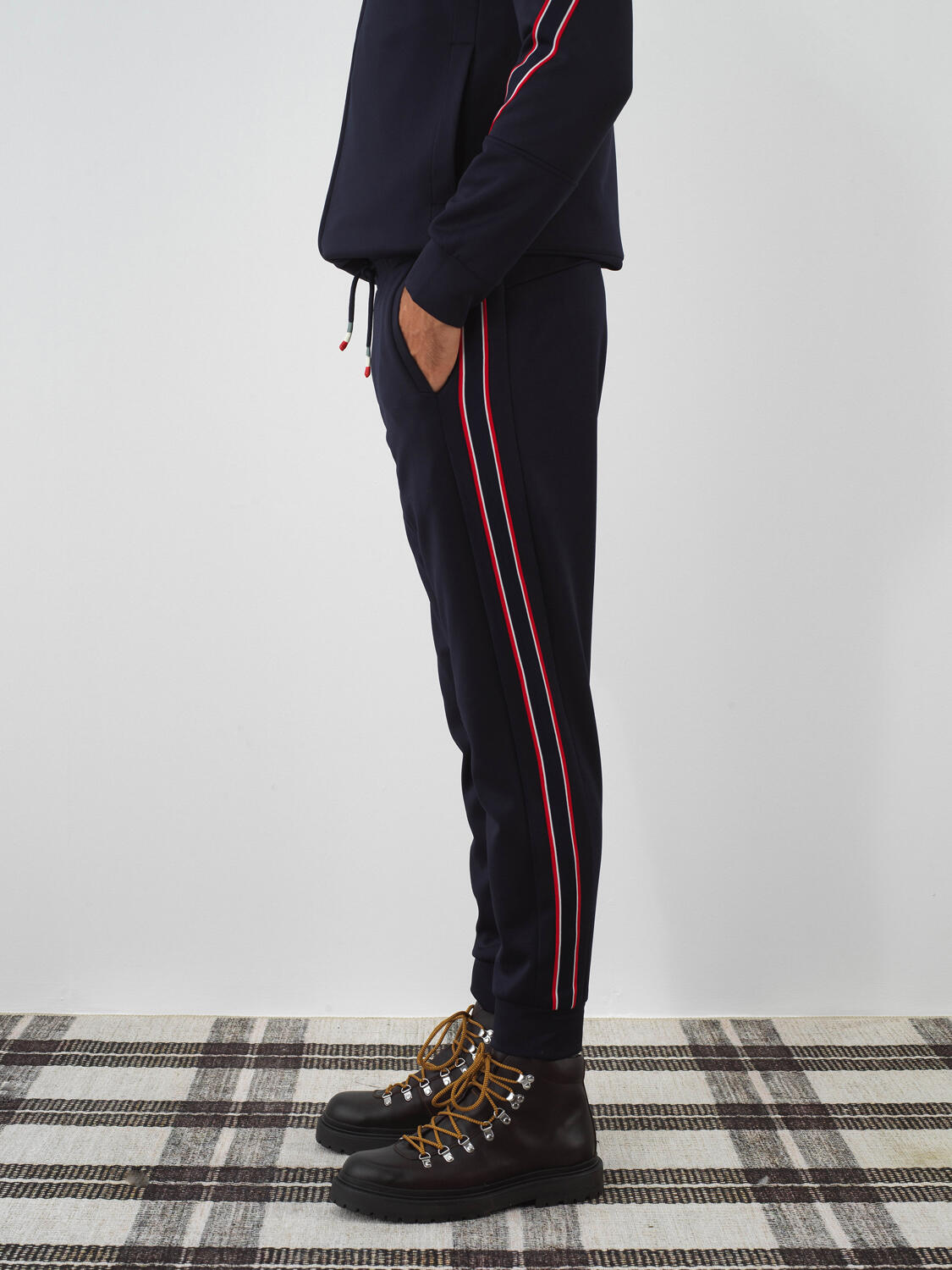 Xint Navy Blue Flexible Textured Regular Fit Sweat Jogging