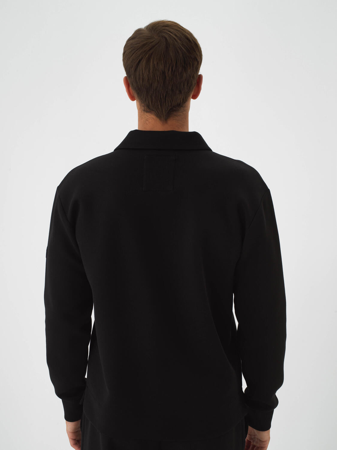 Xint Black Cotton Textured Regular Fit Sweater