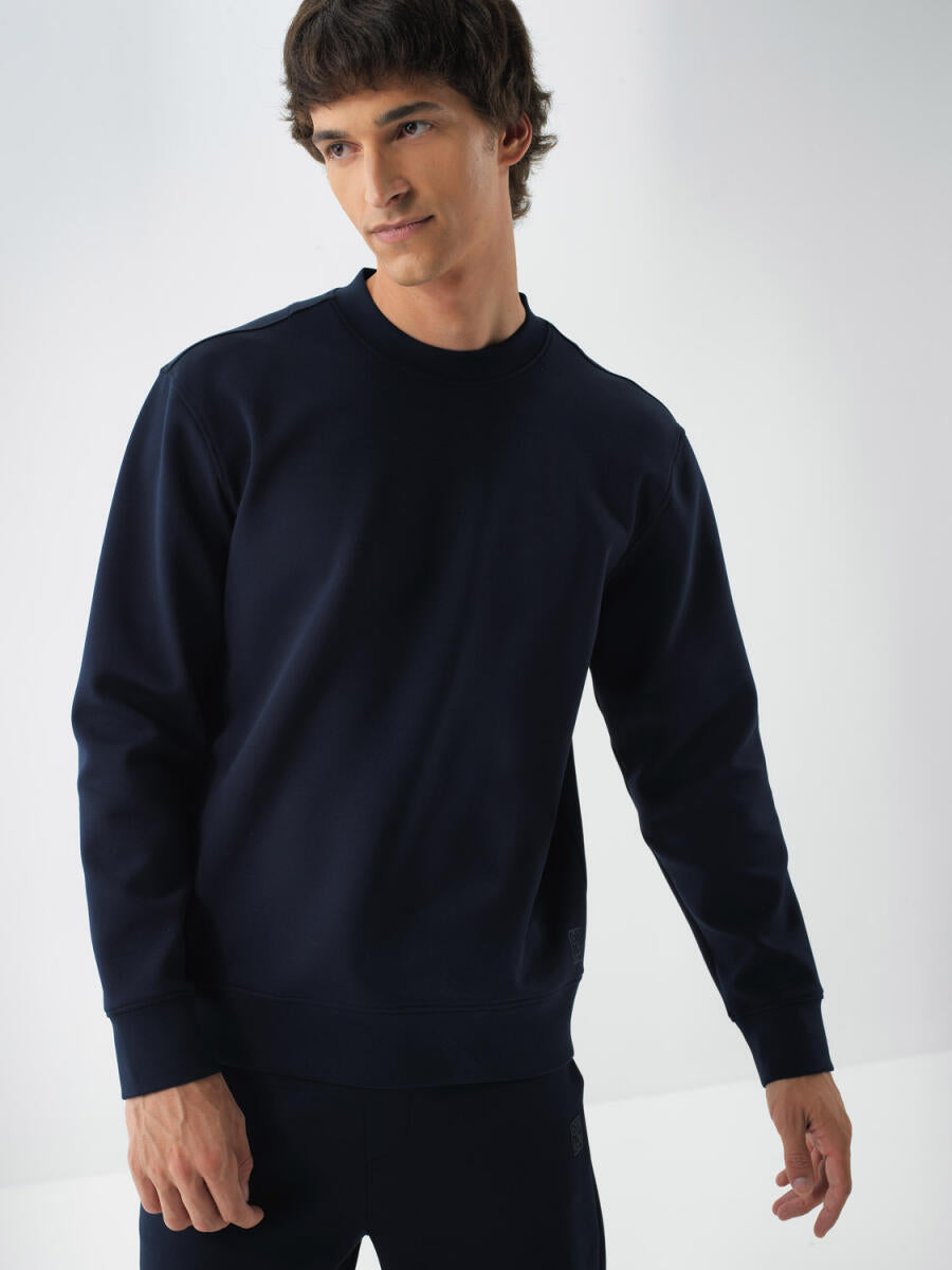 Xint Cotton Basic Navy Sweater