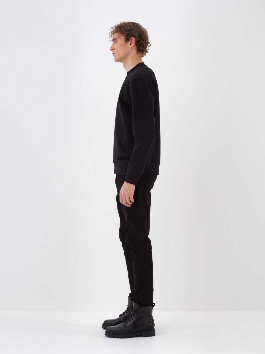 Xint Cotton Black Plain Sweater