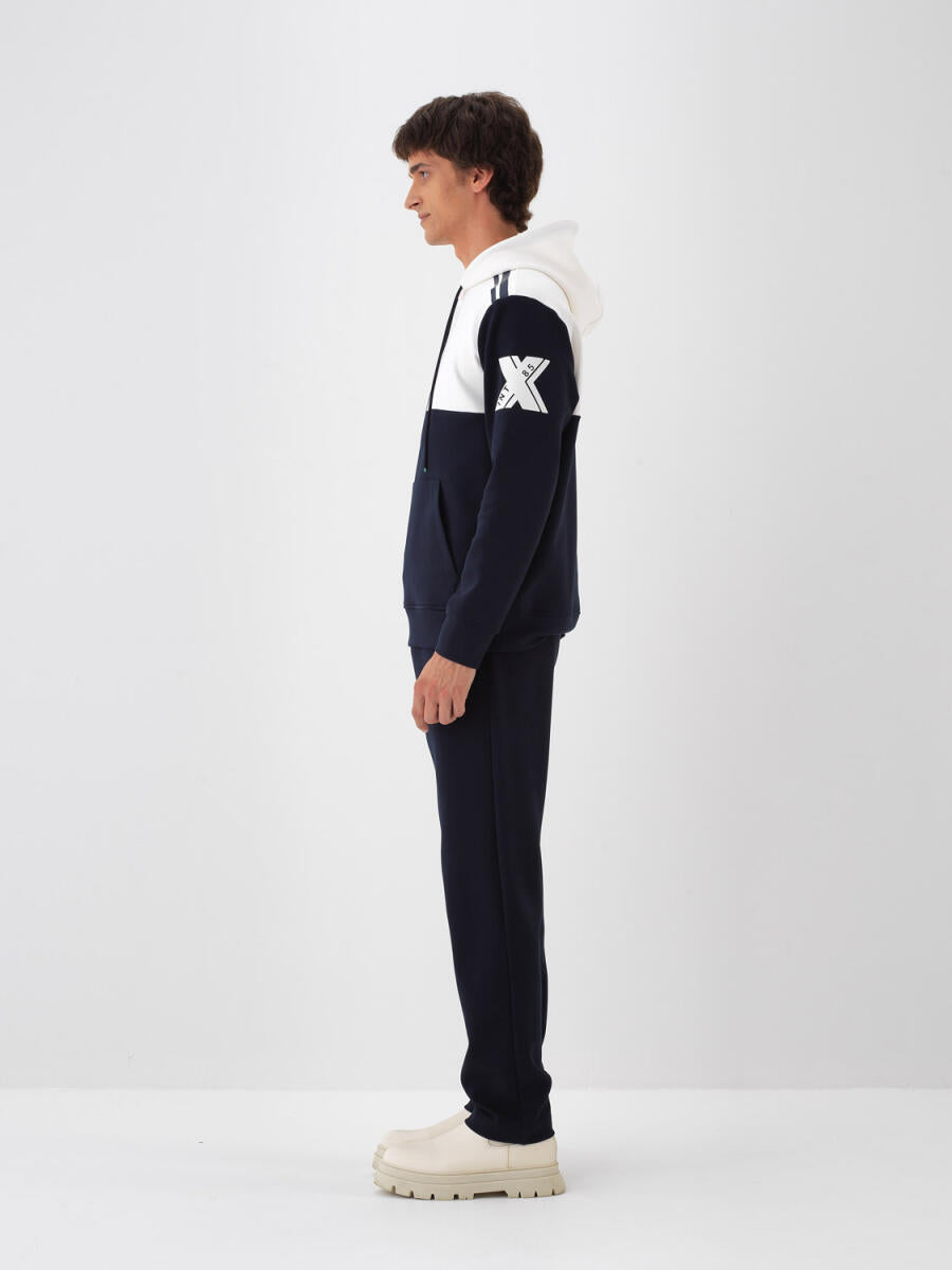 Xint Navy Printed Hoodie