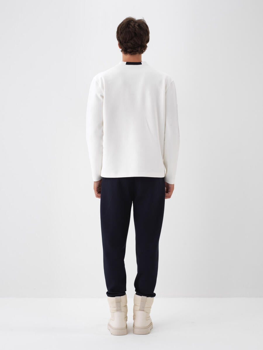 Xint Cotton Printed Off White Sweater