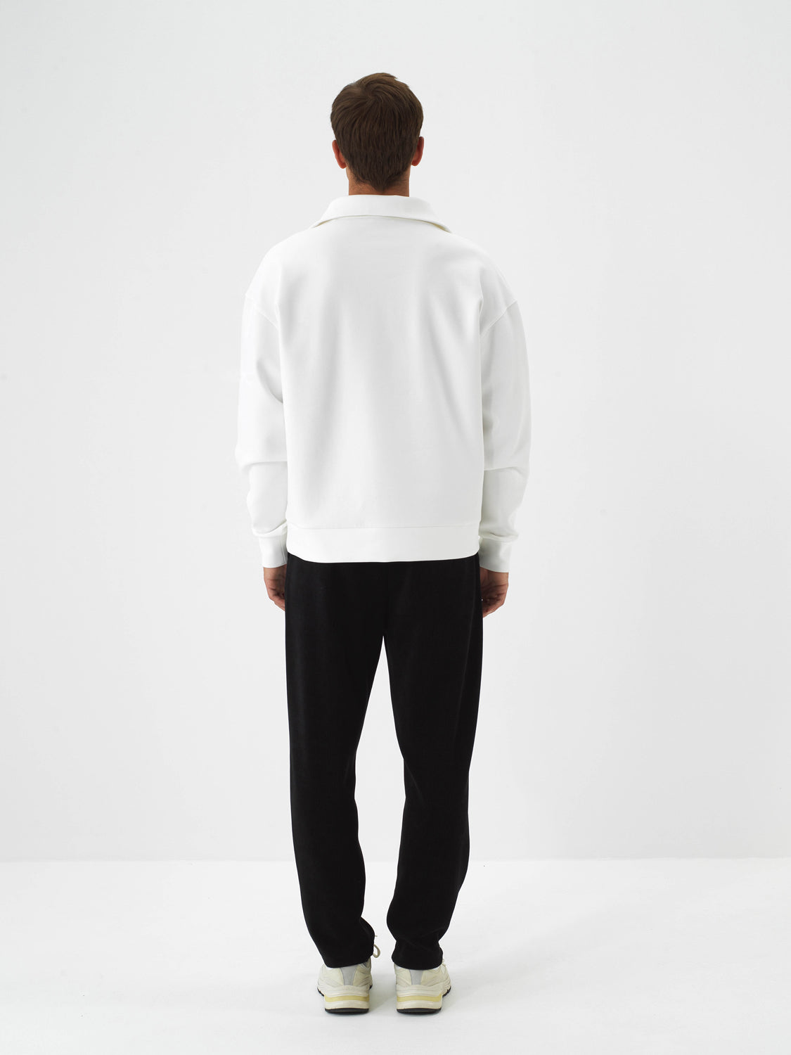 Xint Offwhite Cotton Textured Oversize Pullover