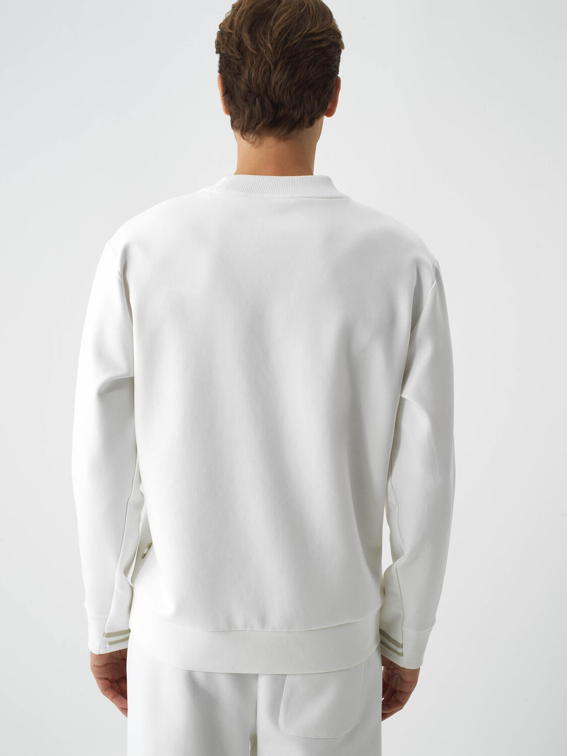 Xint Offwhite Cotton Textured Regular Fit Sweater