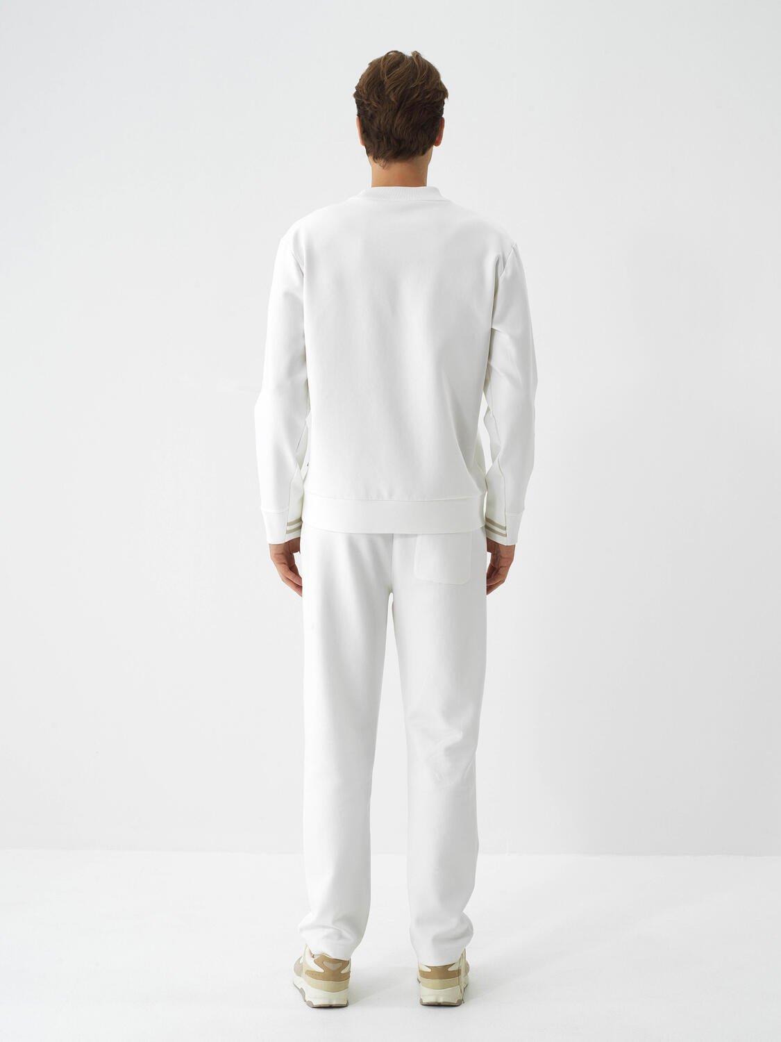 Xint Offwhite Cotton Textured Regular Fit Sweater