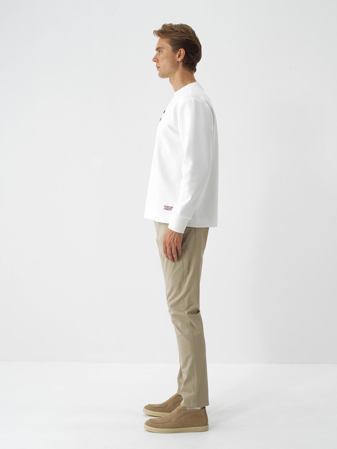 Xint Offwhite Cotton Textured Regular Fit Sweater