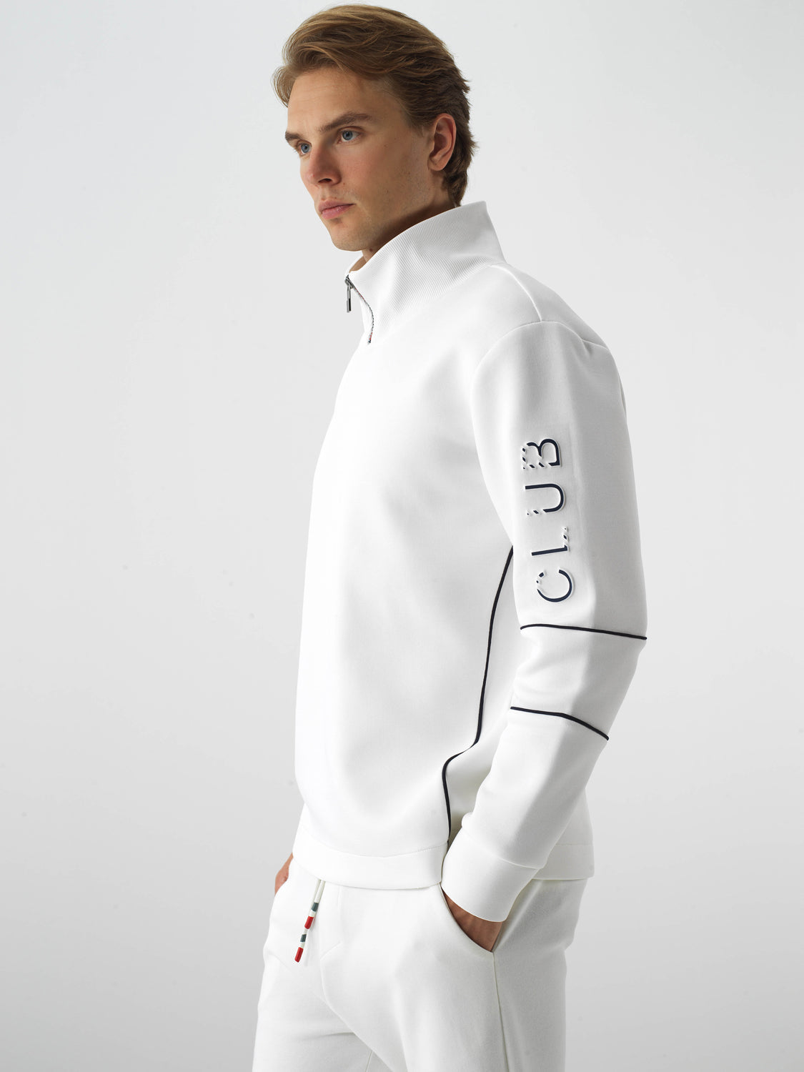 Xint Offwhite Textured Regular Fit Pullover