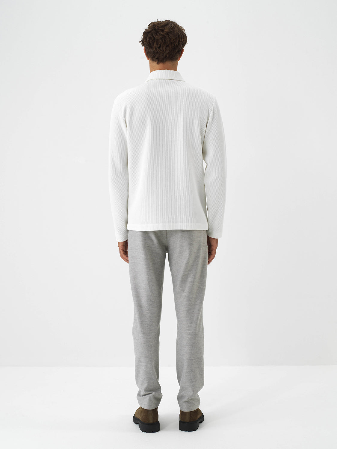 Xint Offwhite Cotton Textured Regular Fit Polo