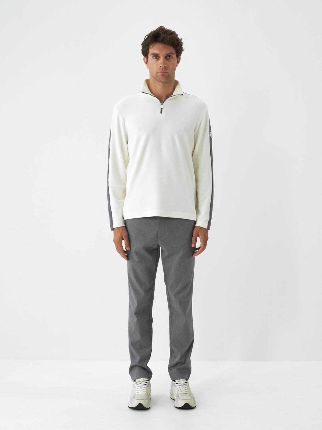 Xint Offwhite Soft Fleece Surface Slim Fit Pullover