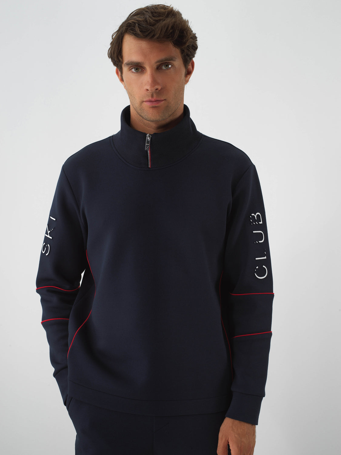 Xint Navy Textured Regular Fit Pullover