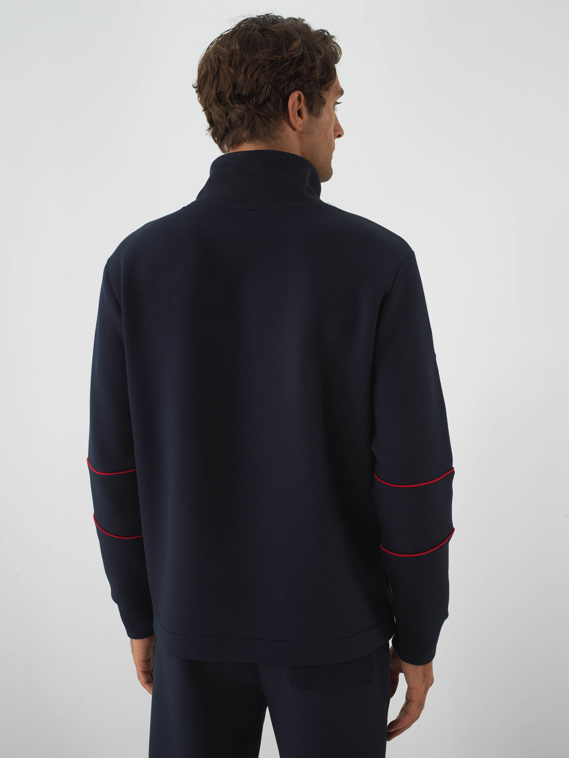 Xint Navy Textured Regular Fit Pullover