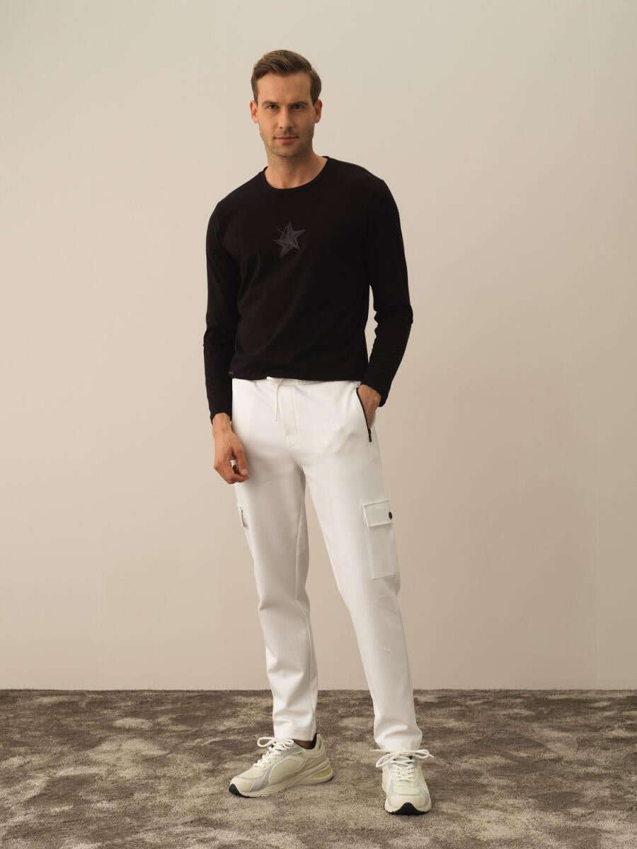 Xint Regular Fit White Cargo Jogging