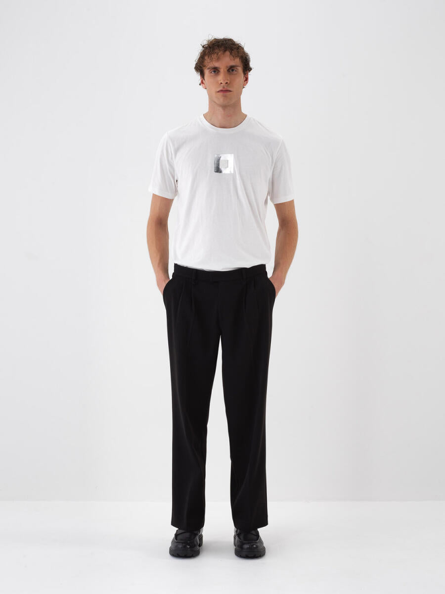 Xint Regular Fit Plain Black Pants