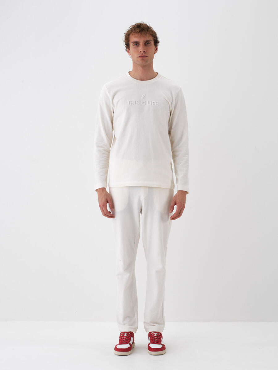 Xint Cotton Printed Off white Sweater