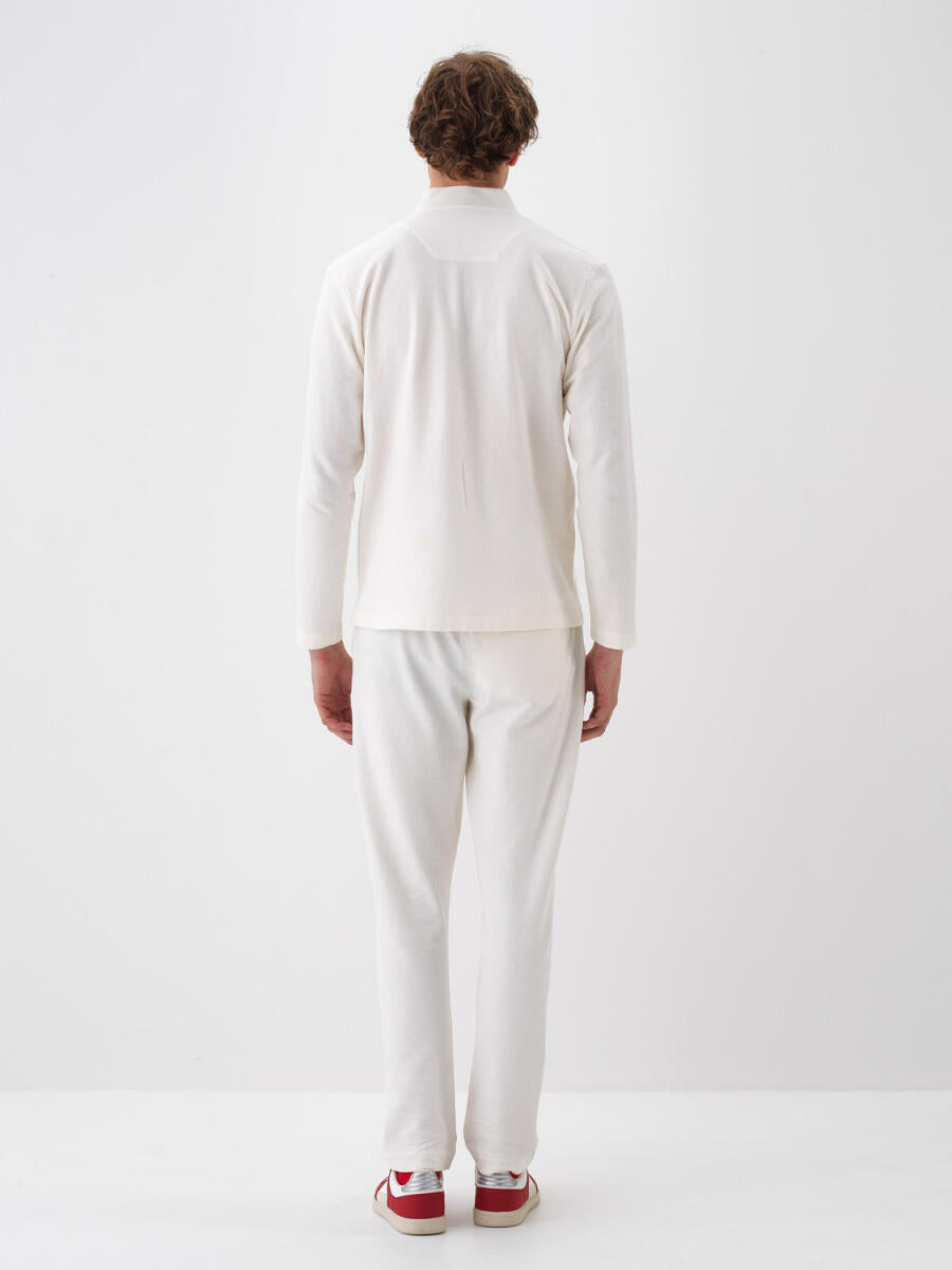 Xint Stand Up Collar Off White Sweater