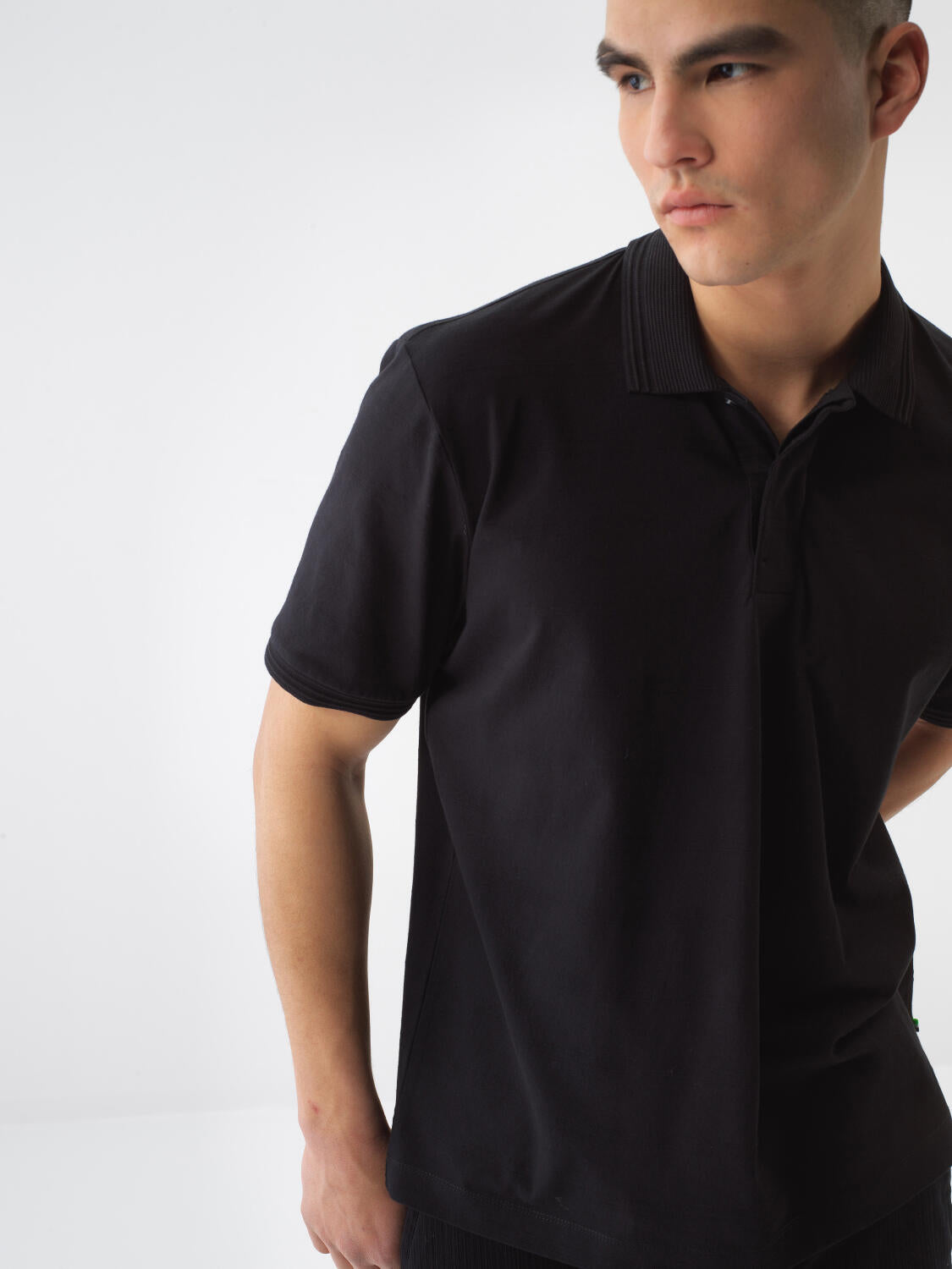 Xint Black Regular Fit Basic Cotton Polo