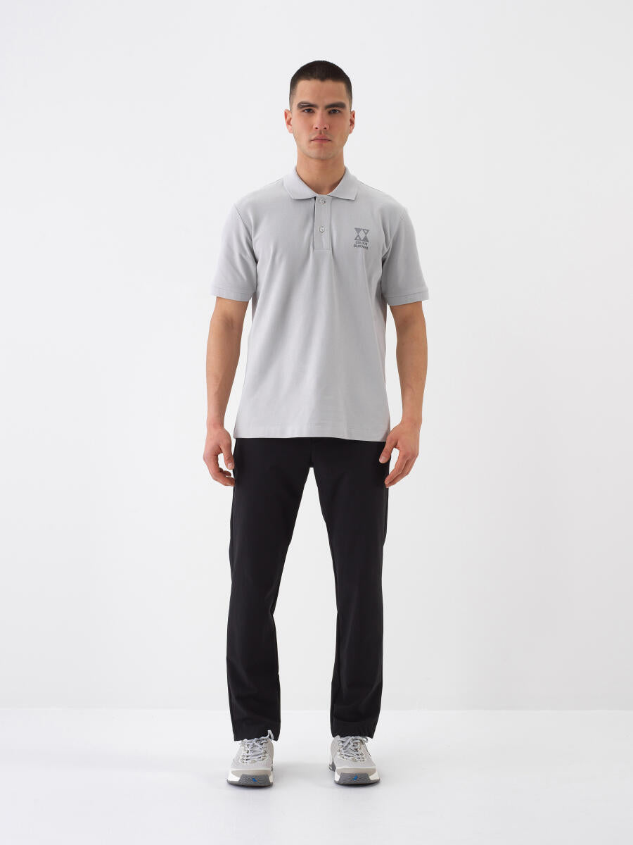 Xint Short Sleeved Grey Polo With Logo