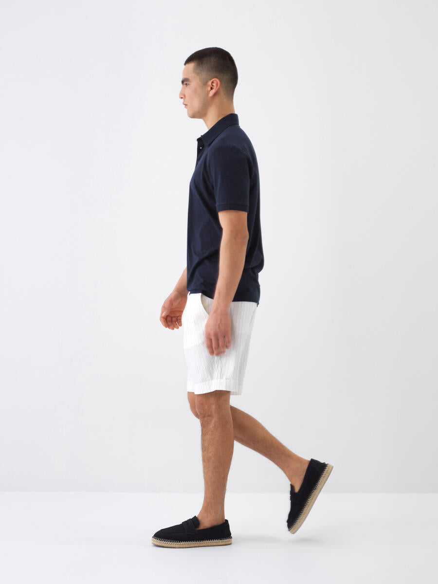 Xint Slim Fit Navy Basic Cotton Polo