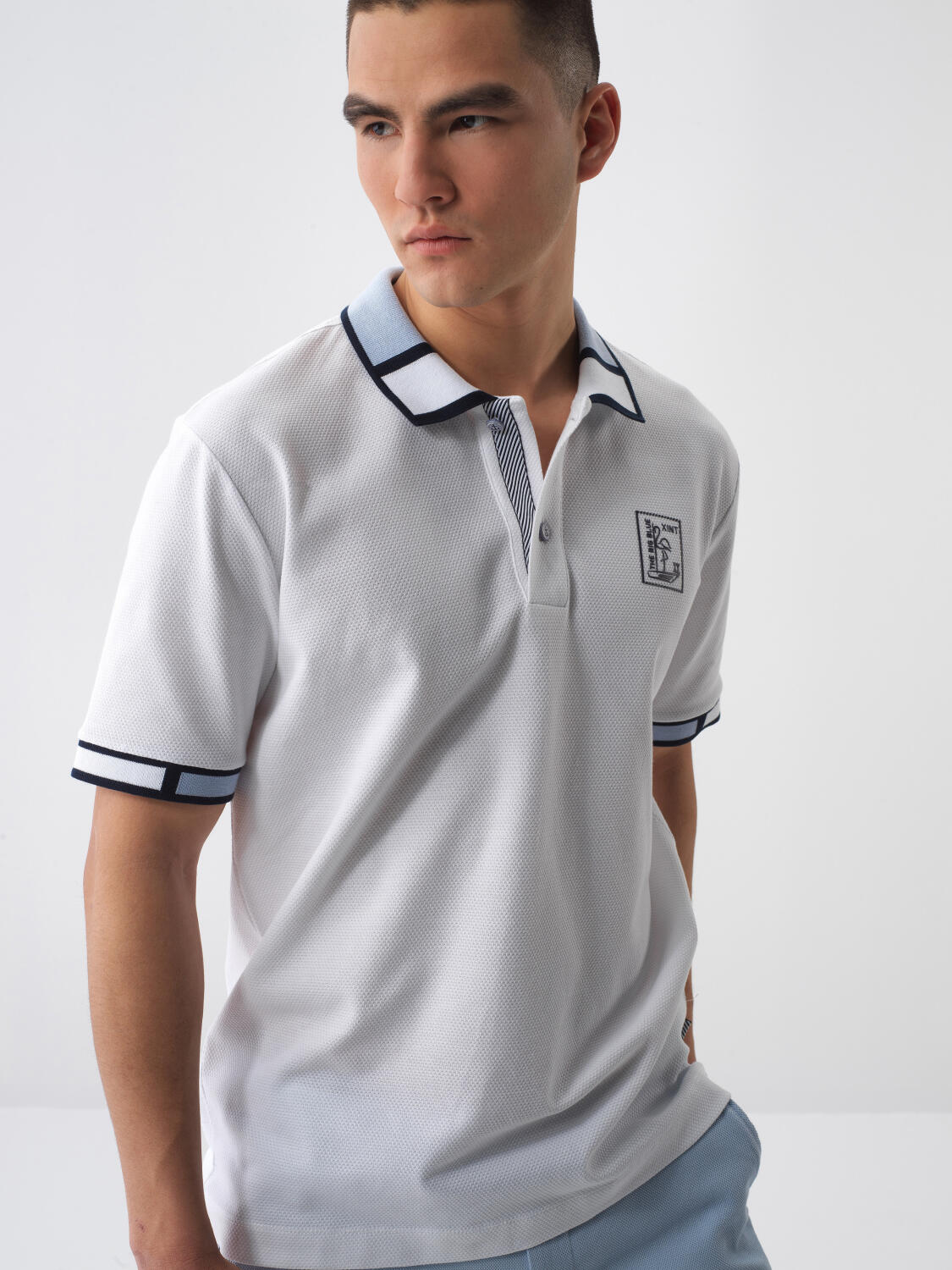 Xint White Regular Fit Polo With Logo