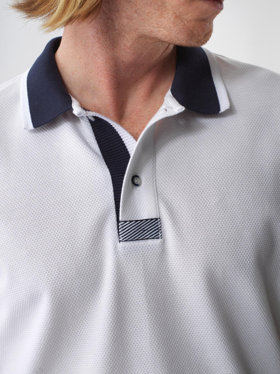 Xint White Cotton Polo With Short Sleeved