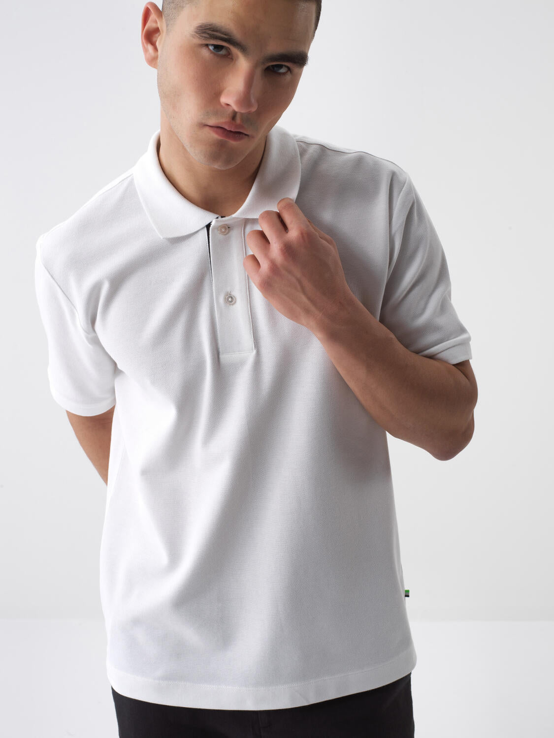 Xint Short Sleeved White Polo With Logo