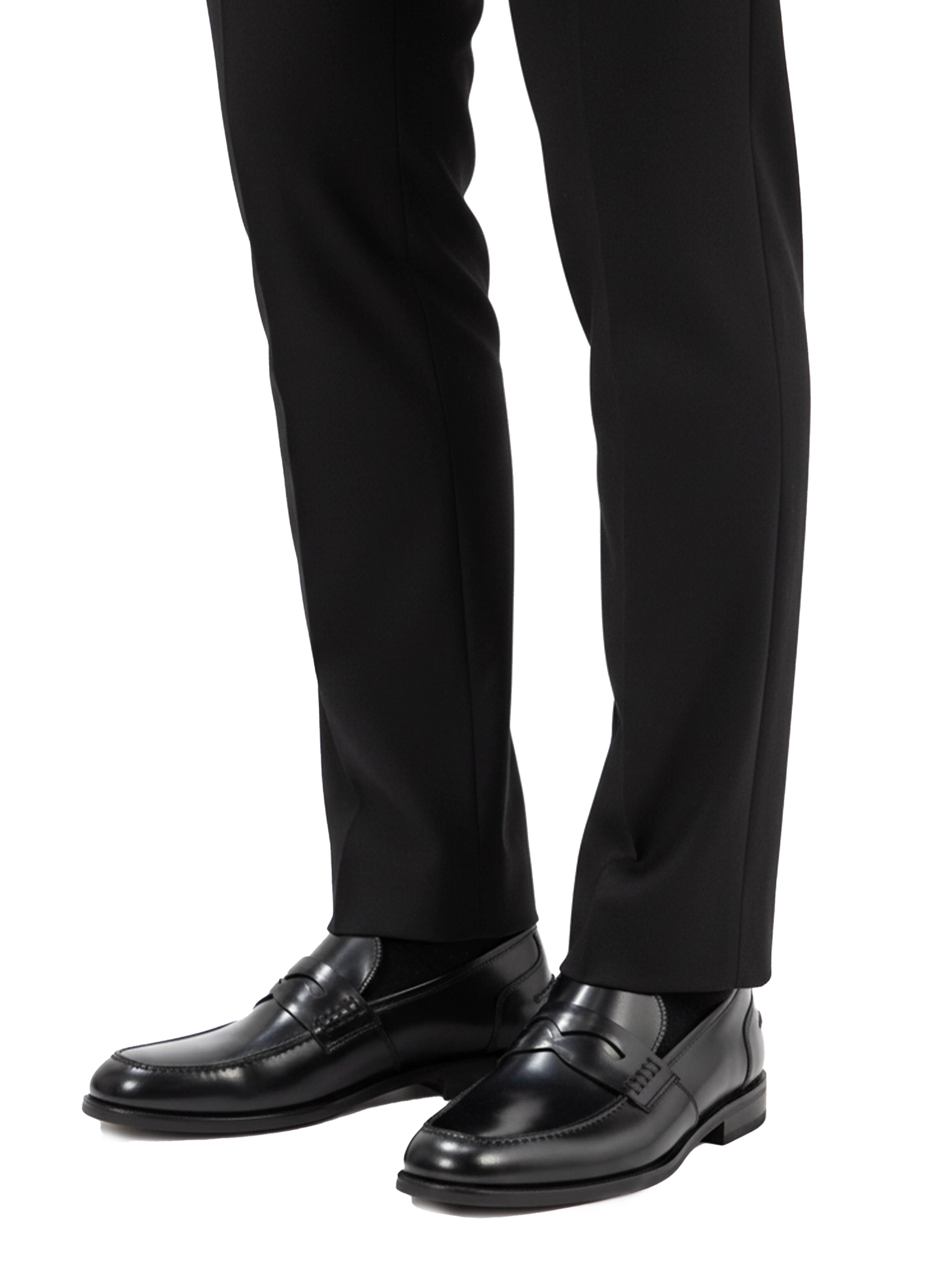 Classic Black Leather Slip-On Shoes