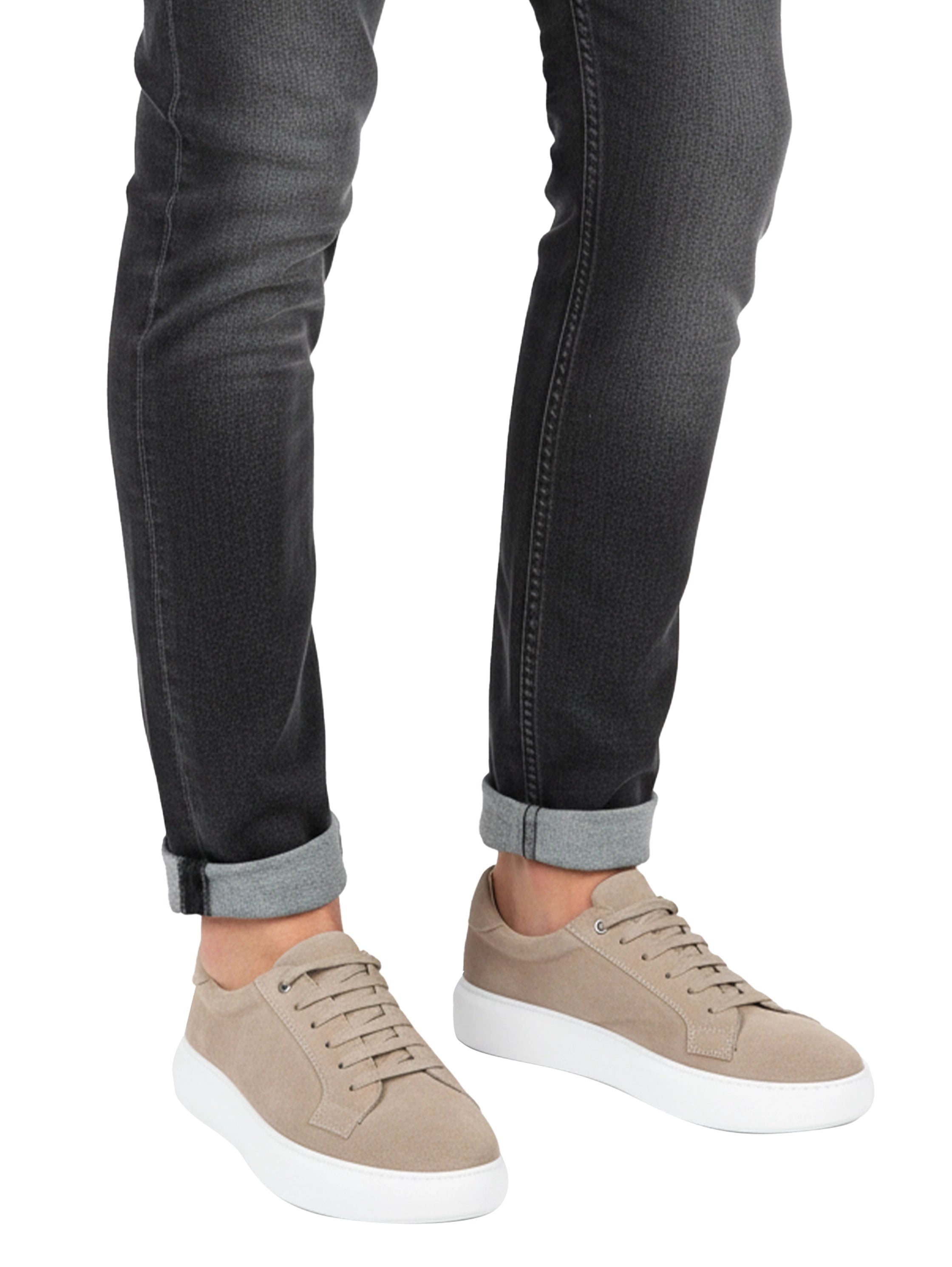 Casual Velvet Beige Shoes With White Insole