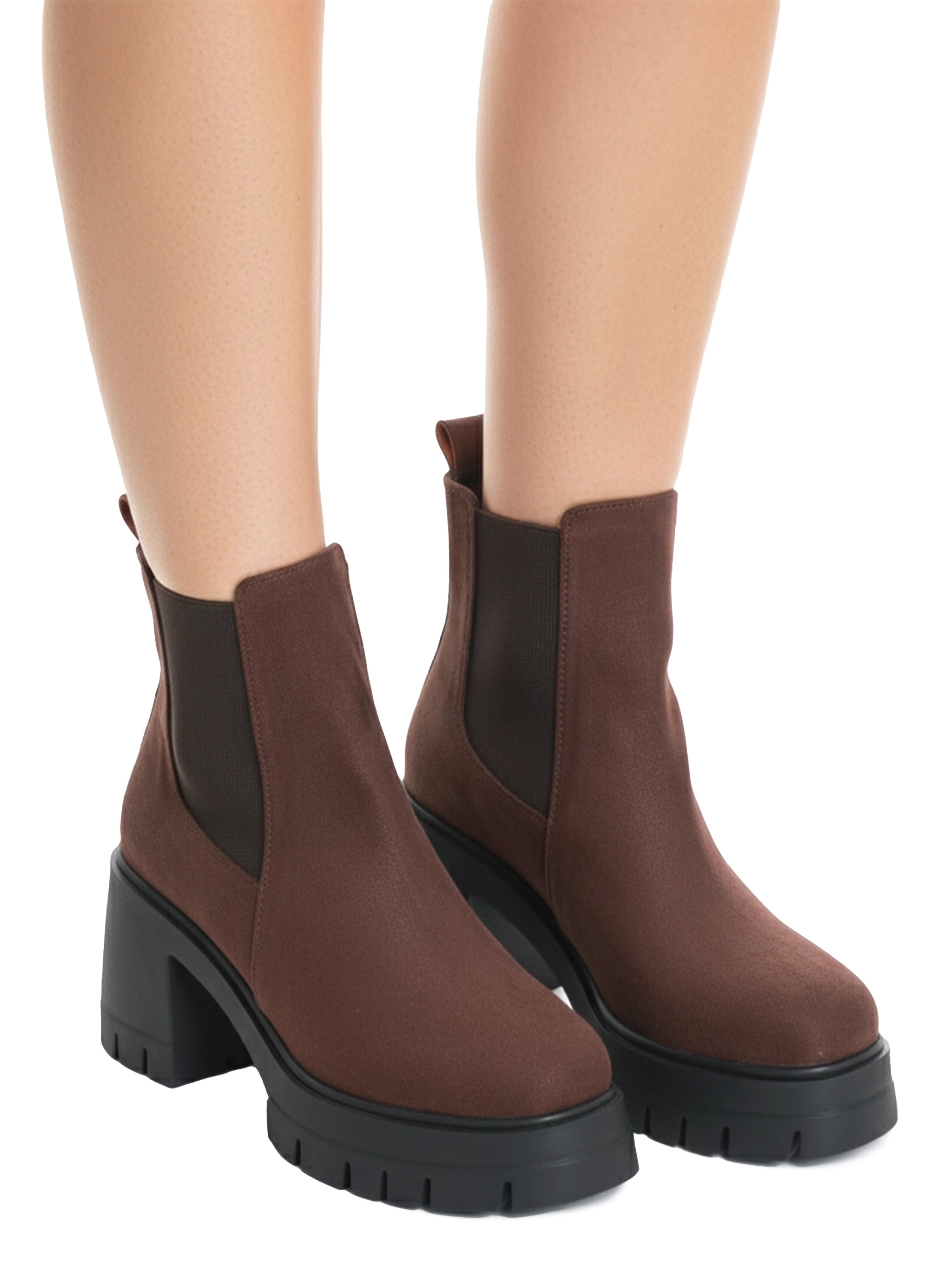 Brown Ankle Boot With Western Style