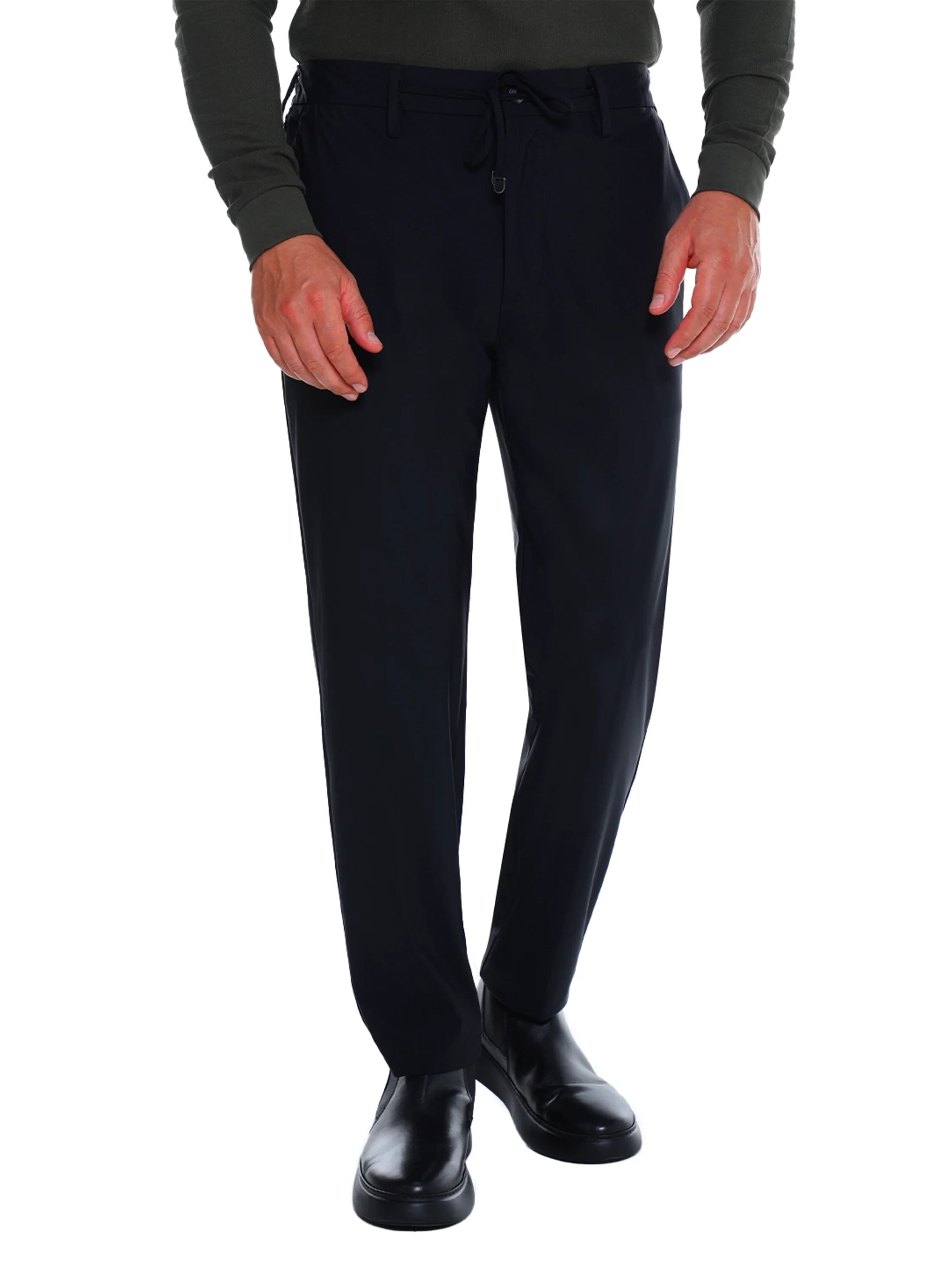 Modern Silhouette Black Pant With Elastic Waist